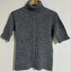 タートルネックニットセーター 日本製 Lサイズ 半袖