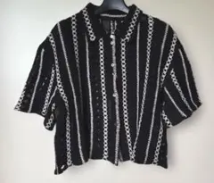 Ample クロシェレースシャツ　黒