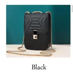 【新品】おしゃれ可愛い♡チェーン付き　ブラック　ミニショルダー　コスメやスマホ等