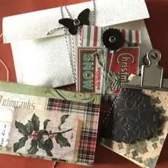 sale! クリスマス蛇腹おすそ分けファイル(柊)　コラージュ素材　ティムホルツ