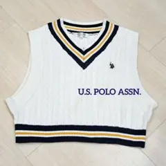 【美品】U.S. POLO ASSN.(ユーエスポロアッスン)ラインニットベスト