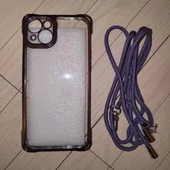 iPhone 15 Plus スマホケース パープル ショルダー