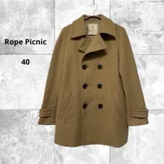 ★ロペピクニック　ピーコート　アウター　毛混　ダブルボタン　ジャケット　40