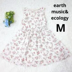 earth music&ecology ノースリーブ 花柄 ワンピース フレア