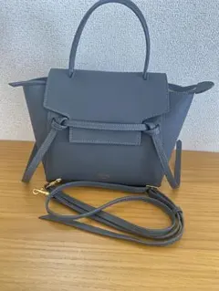 CÉLINE グレー ベルトバッグ　ナノ