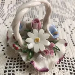 新品⭐︎ロイヤルドルトン バラの陶花 バスケット 花かご Royal Doulton ロイヤルドルトン フラワーバスケット 陶花 英国製