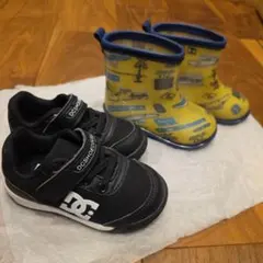 DC SHOES スニーカー & 新幹線柄 レインブーツ 2足セット　15cmのサムネイル