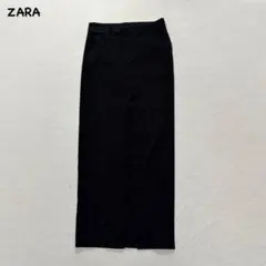 t2650 【ザラ】　ロングスカート　タイトスカート　黒　前開きスリット　XS