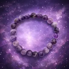 天然石 ドリームアメジスト 8mm パワーストーン ブレスレット 癒し魔除 浄化