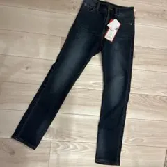 デニム スキニー ボトムス fiber heat 裏起毛 タグ付き 裏ベロア