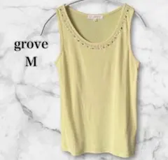 grove グローブ　Mサイズ　カスタードイエロー　ビジュー付きタンクトップのサムネイル