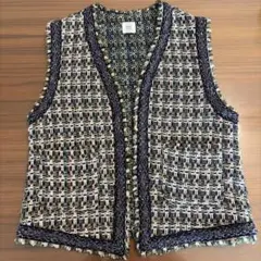 IÉNA マルチカラーベスト フリンジ仕上げ