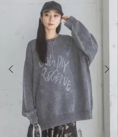 JEANASIS BLUR ロゴ BIG プルオーバー グレー