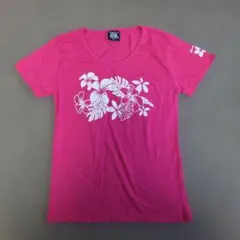 未使用 BEAUMERE 花柄 半袖Tシャツ ピンク　LLのサムネイル