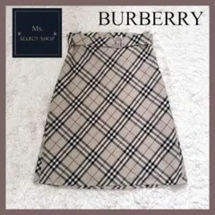 極美品Burberry バーバリー ノバチェック ベルトスカート