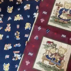 カントリー系　くまちゃん柄　2枚