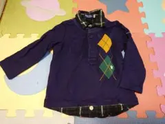 ミキハウス　ブラックベア　重ね着風カットソー　90cm