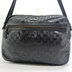 グッチ ショルダーバッグ インプリメ レザー GG柄 ブラック