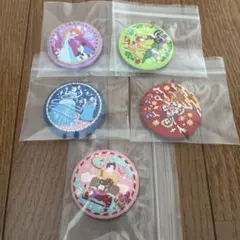 ディズニー　刺繍缶バッジ　5種　まとめ売り