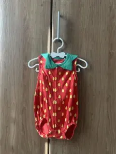 赤色ドット柄(いちご)ベビー服 60-70cm