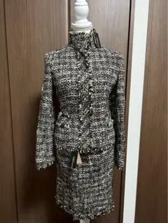 INED イネド　ツイード スカートセットアップ スーツ40