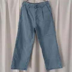 GU ワイドパンツ ライトブルー