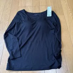 UNIQLOユニクロヒートテックブラUネックT（八分袖）　ブラック　Mサイズ
