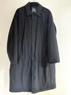 【美品】無印良品 MUJI＊洗える中わた 撥水 ステンカラーコート 紳士Ｌ 黒