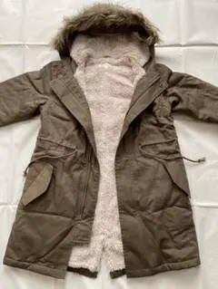 3can4onオリーブブラウン 毛ボアライニングモッズコート130