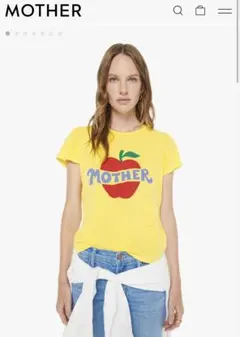 MOTHER SUPERIOR アップルプリント Tシャツ イエローのサムネイル