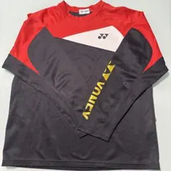 YONEX 長袖シャツ Sサイズ レッド/ブラック