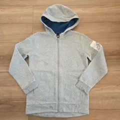 adidas キッズ パーカー グレー 140