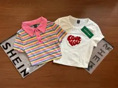 SHEINクロップシャツ　2枚　ＸＳ