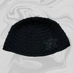 【ハンドメイド】 編み物 ニット帽 ビーニー クラッシャーハット クロシェハット