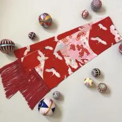 七五三用 ハンドメイド　幅広　しごき　帯揚げ