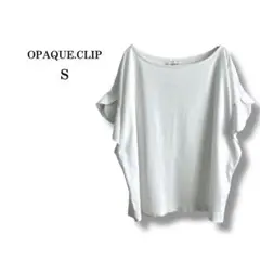 【オペークドットクリップ】フリルスリーブカットソーブラウス　トップス　綿　白　S