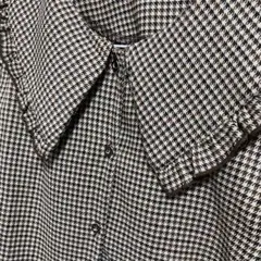 Emsexcite レディース 襟付きブラウス チェック柄 長袖