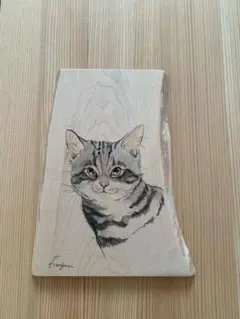 藤川昌美 猫の絵画 木製パネル