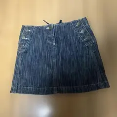 デニム ミニスカート ボタン付き レースアップ