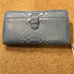 最終価格　パイソン　小銭入れ付きラウンドさジップ長財布　未使用品