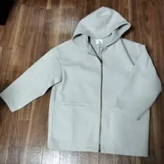 ベージュ フリース風 フード付きジャケット　Mサイズ