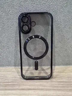 iPhone17 ケース MagSafe対応 クリアブラックフレーム新品 耐衝撃
