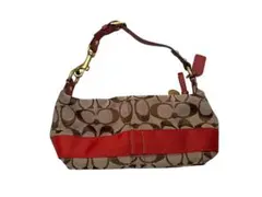 《極品レア物》Coach ハンドバッグ ブラウン/レッド