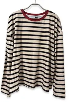 ボーダー長袖ロンTシャツ XL 身幅ゆったりのサムネイル