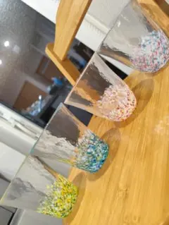 津軽びいどろ　タンブラー　グラス4個セット　カラフル　可愛い