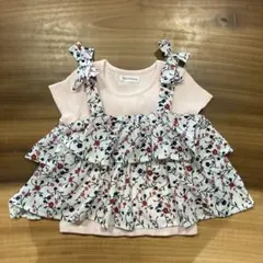 mamāraku フラワープリント チュニック 120