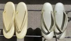 東京 神田 胡蝶 アイボリー・グレー 草履 2足セット　Sサイズ