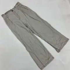 ワイドパンツ ベージュ ハイウエスト 綿100% シンプル ゆったり Lサイズ