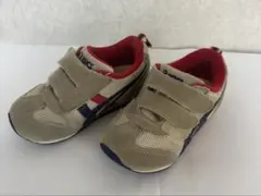 アシックスasics ベビーシューズ　TUB165ベージュレッド　14.5センチ