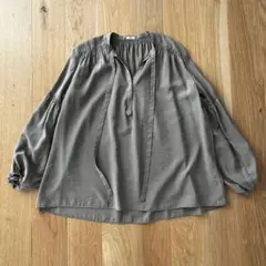 美品 IENA イエナ シャーリングブラウス ベージュカーキ